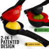 imageZulay Metal 2In1 Lemon Squeezer Manual  Sturdy Max Extraction Hand Juicer Lemon Squeezer Gets Every Last Drop  Easy to Clean Manual Citrus Juicer  EasytoUse Lemon Juicer Squeezer  YellowRedMidnight Black and Red
