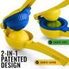 imageZulay Metal 2In1 Lemon Squeezer Manual  Sturdy Max Extraction Hand Juicer Lemon Squeezer Gets Every Last Drop  Easy to Clean Manual Citrus Juicer  EasytoUse Lemon Juicer Squeezer  YellowRedVibrant Gold and Princess Blue