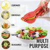 imageZulay Metal 2In1 Lemon Squeezer Manual  Sturdy Max Extraction Hand Juicer Lemon Squeezer Gets Every Last Drop  Easy to Clean Manual Citrus Juicer  EasytoUse Lemon Juicer Squeezer  YellowRedRed and Yellow