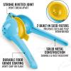 imageZulay Metal 2In1 Lemon Squeezer Manual  Sturdy Max Extraction Hand Juicer Lemon Squeezer Gets Every Last Drop  Easy to Clean Manual Citrus Juicer  EasytoUse Lemon Juicer Squeezer  YellowRedCool Blue and Yellow