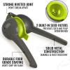 imageZulay Metal 2In1 Lemon Squeezer Manual  Sturdy Max Extraction Hand Juicer Lemon Squeezer Gets Every Last Drop  Easy to Clean Manual Citrus Juicer  EasytoUse Lemon Juicer Squeezer  YellowRedGray and Lime Punch