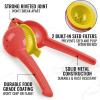 imageZulay Metal 2In1 Lemon Squeezer Manual  Sturdy Max Extraction Hand Juicer Lemon Squeezer Gets Every Last Drop  Easy to Clean Manual Citrus Juicer  EasytoUse Lemon Juicer Squeezer  YellowRedRed and Yellow