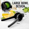 imageZulay Premium Quality Metal Lemon Squeezer Citrus Juicer Manual Press for Extracting the Most Juice Possible  PurpleBlack