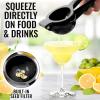 imageZulay Premium Quality Metal Lemon Squeezer Citrus Juicer Manual Press for Extracting the Most Juice Possible  PurpleBlack