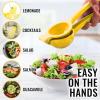 imageZulay Premium Quality Metal Lemon Squeezer Citrus Juicer Manual Press for Extracting the Most Juice Possible  PurpleBright Yellow