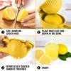 imageZulay Premium Quality Metal Lemon Squeezer Citrus Juicer Manual Press for Extracting the Most Juice Possible  PurpleBright Yellow