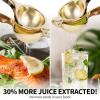 imageZulay Premium Quality Metal Lemon Squeezer Citrus Juicer Manual Press for Extracting the Most Juice Possible  PurpleGold