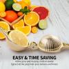 imageZulay Premium Quality Metal Lemon Squeezer Citrus Juicer Manual Press for Extracting the Most Juice Possible  PurpleGold