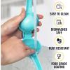 imageZulay Premium Quality Metal Lemon Squeezer Citrus Juicer Manual Press for Extracting the Most Juice Possible  PurpleLight Blue