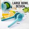 imageZulay Premium Quality Metal Lemon Squeezer Citrus Juicer Manual Press for Extracting the Most Juice Possible  PurpleLight Blue