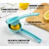 imageZulay Premium Quality Metal Lemon Squeezer Citrus Juicer Manual Press for Extracting the Most Juice Possible  PurpleLight Blue