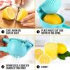 imageZulay Premium Quality Metal Lemon Squeezer Citrus Juicer Manual Press for Extracting the Most Juice Possible  PurpleLight Blue