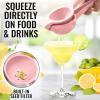 imageZulay Premium Quality Metal Lemon Squeezer Citrus Juicer Manual Press for Extracting the Most Juice Possible  PurplePink