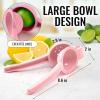imageZulay Premium Quality Metal Lemon Squeezer Citrus Juicer Manual Press for Extracting the Most Juice Possible  PurplePink