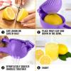 imageZulay Premium Quality Metal Lemon Squeezer Citrus Juicer Manual Press for Extracting the Most Juice Possible  PurplePurple
