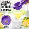 imageZulay Premium Quality Metal Lemon Squeezer Citrus Juicer Manual Press for Extracting the Most Juice Possible  PurplePurple