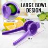 imageZulay Premium Quality Metal Lemon Squeezer Citrus Juicer Manual Press for Extracting the Most Juice Possible  PurplePurple