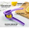 imageZulay Premium Quality Metal Lemon Squeezer Citrus Juicer Manual Press for Extracting the Most Juice Possible  PurplePurple