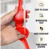 imageZulay Premium Quality Metal Lemon Squeezer Citrus Juicer Manual Press for Extracting the Most Juice Possible  PurpleRed