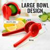 imageZulay Premium Quality Metal Lemon Squeezer Citrus Juicer Manual Press for Extracting the Most Juice Possible  PurpleRed