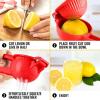 imageZulay Premium Quality Metal Lemon Squeezer Citrus Juicer Manual Press for Extracting the Most Juice Possible  PurpleRed