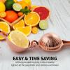 imageZulay Premium Quality Metal Lemon Squeezer Citrus Juicer Manual Press for Extracting the Most Juice Possible  PurpleRose Gold