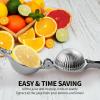 imageZulay Premium Quality Metal Lemon Squeezer Citrus Juicer Manual Press for Extracting the Most Juice Possible  PurpleShiny Silver