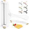 imageZulay Cheese Slicer With Adjustable Thickness  Wire Cheese Slicer For Mozzarella Cheese Cheddar Cheese Gouda Cheese  Cheese Slicers For Block Cheese Heavy Duty With 2 Extra Wires CopperFrosted White