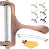 imageZulay Cheese Slicer With Adjustable Thickness  Wire Cheese Slicer For Mozzarella Cheese Cheddar Cheese Gouda Cheese  Cheese Slicers For Block Cheese Heavy Duty With 2 Extra Wires CopperCopper