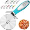 imageZulay Kitchen Large Pizza Cutter Wheel  Premium Stainless Steel Pizza Slicer  Easy To Clean ampamp Cut Pizza Wheel  Super Sharp NonSlip Handle ampamp Dishwasher Friendly  RedTeal