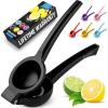 imageZulay Premium Quality Metal Lemon Squeezer Citrus Juicer Manual Press for Extracting the Most Juice Possible  PurpleBlack