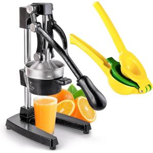 imageZulay CastIron Orange Juice Squeezer Professional Citrus Juicer and 2In1 Lemon Lime Squeezer  Hand Juicer Lemon Squeezer Gets Every Last Drop