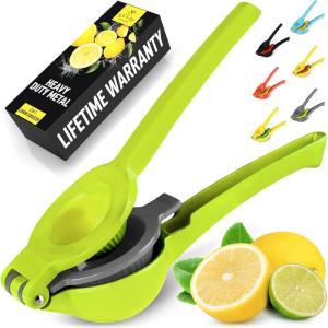 imageZulay Metal 2In1 Lemon Squeezer Manual  Sturdy Max Extraction Hand Juicer Lemon Squeezer Gets Every Last Drop  Easy to Clean Manual Citrus Juicer  EasytoUse Lemon Juicer Squeezer  YellowRedVibrant Green  Gray
