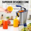 imageZulay Citrus Juicer Electric  Stainless Steel Orange Juicer With 160W Powerful Motor  Interchangeable Cones For All Citrus  Filters Out Seeds ampamp Pulp  DishwasherSafe Parts  BlueBlue Midnight