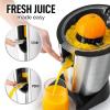 imageZulay Citrus Juicer Electric  Stainless Steel Orange Juicer With 160W Powerful Motor  Interchangeable Cones For All Citrus  Filters Out Seeds ampamp Pulp  DishwasherSafe Parts  BlueBlack Lux