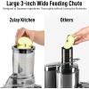imageZulay Fruit Press Machine  Masticating Juicer Machine with High Yield Quiet Motor ampamp Reverse Function  Cold Press ampamp Carrot Juicer with Wide Chute  Slow Juicer Machines for Fruits ampamp VegetablesDark Black