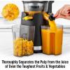 imageZulay Fruit Press Machine  Masticating Juicer Machine with High Yield Quiet Motor ampamp Reverse Function  Cold Press ampamp Carrot Juicer with Wide Chute  Slow Juicer Machines for Fruits ampamp VegetablesDark Black
