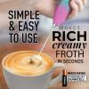 imageZulay Kitchen Powerful Double Whisk Milk Frother Handheld  Foam Maker With Stand  Whisk Drink Mixer for Coffee Mini Foamer for Latte Matcha Frappe Hot Chocolate ampamp Cappuccino Blizzard WhiteBubblegum