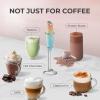 imageZulay Kitchen Powerful Double Whisk Milk Frother Handheld  Foam Maker With Stand  Whisk Drink Mixer for Coffee Mini Foamer for Latte Matcha Frappe Hot Chocolate ampamp Cappuccino Blizzard WhiteSunrise