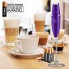 imageZulay Kitchen Powerful Double Whisk Milk Frother Handheld  Foam Maker With Stand  Whisk Drink Mixer for Coffee Mini Foamer for Latte Matcha Frappe Hot Chocolate ampamp Cappuccino Blizzard WhitePurple