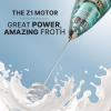 imageZulay Kitchen Powerful Double Whisk Milk Frother Handheld  Foam Maker With Stand  Whisk Drink Mixer for Coffee Mini Foamer for Latte Matcha Frappe Hot Chocolate ampamp Cappuccino Blizzard WhiteBlack  Copper