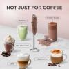 imageZulay Kitchen Powerful Double Whisk Milk Frother Handheld  Foam Maker With Stand  Whisk Drink Mixer for Coffee Mini Foamer for Latte Matcha Frappe Hot Chocolate ampamp Cappuccino Blizzard WhiteWalnut