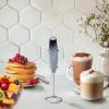 imageZulay Kitchen Powerful Double Whisk Milk Frother Handheld  Foam Maker With Stand  Whisk Drink Mixer for Coffee Mini Foamer for Latte Matcha Frappe Hot Chocolate ampamp Cappuccino Blizzard WhiteStorm Blend