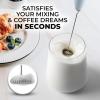 imageZulay Kitchen Powerful Double Whisk Milk Frother Handheld  Foam Maker With Stand  Whisk Drink Mixer for Coffee Mini Foamer for Latte Matcha Frappe Hot Chocolate ampamp Cappuccino Blizzard WhiteStorm Blend
