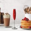 imageZulay Kitchen Powerful Double Whisk Milk Frother Handheld  Foam Maker With Stand  Whisk Drink Mixer for Coffee Mini Foamer for Latte Matcha Frappe Hot Chocolate ampamp Cappuccino Blizzard WhiteCardinal Red