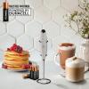 imageZulay Kitchen Powerful Double Whisk Milk Frother Handheld  Foam Maker With Stand  Whisk Drink Mixer for Coffee Mini Foamer for Latte Matcha Frappe Hot Chocolate ampamp Cappuccino Blizzard WhiteExec Gray  Black