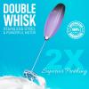imageZulay Kitchen Powerful Double Whisk Milk Frother Handheld  Foam Maker With Stand  Whisk Drink Mixer for Coffee Mini Foamer for Latte Matcha Frappe Hot Chocolate ampamp Cappuccino Blizzard WhiteGalaxy