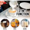 imageZulay Kitchen Powerful Double Whisk Milk Frother Handheld  Foam Maker With Stand  Whisk Drink Mixer for Coffee Mini Foamer for Latte Matcha Frappe Hot Chocolate ampamp Cappuccino Blizzard WhiteFire Red