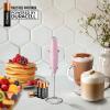 imageZulay Kitchen Powerful Double Whisk Milk Frother Handheld  Foam Maker With Stand  Whisk Drink Mixer for Coffee Mini Foamer for Latte Matcha Frappe Hot Chocolate ampamp Cappuccino Blizzard WhiteCotton Candy