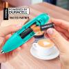 imageZulay Kitchen Powerful Double Whisk Milk Frother Handheld  Foam Maker With Stand  Whisk Drink Mixer for Coffee Mini Foamer for Latte Matcha Frappe Hot Chocolate ampamp Cappuccino Blizzard WhiteCaribbean Aqua